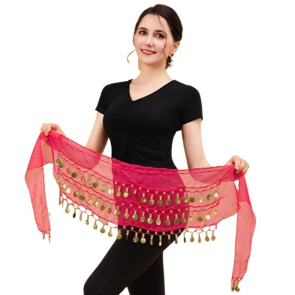 Gold Color Coins Bellydance Waist Chain Three Layers Dancing Waist Belt  Indian Dance