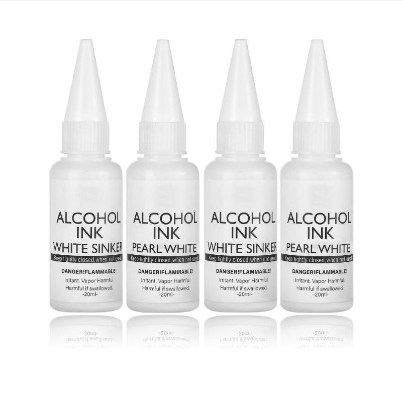

White Alcohol Ink for Resin,Alcohol-Based Resin Ink,White Resin Pigment for Epoxy Resin,Resin Petri,Tumblers,Resin Art 1