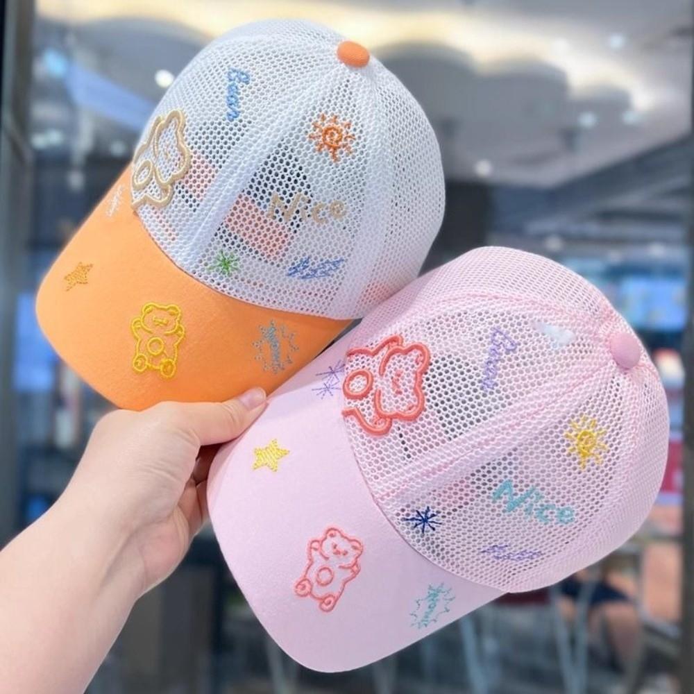 Solid Color Kid Baseball Cap Mesh Sun Protection Hat New Kid Sunshade Hat for Summer
