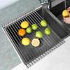 BJ Kitchen Sink Dish Drainer Rack, Faucet Organizer, Foldable Dish Drying Rack, 15 Tubes