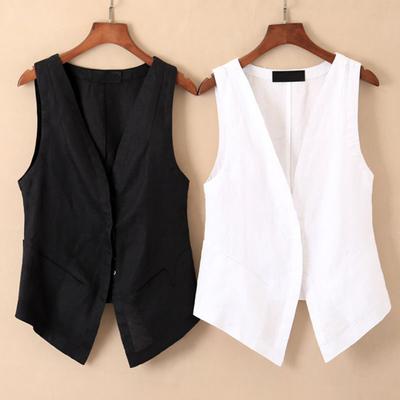 Gilet sans manches pour femmes, col en V profond, couleur unie, ample, simple boutonnage, Cardigan doux et respirant, manteau pour dames, printemps et automne