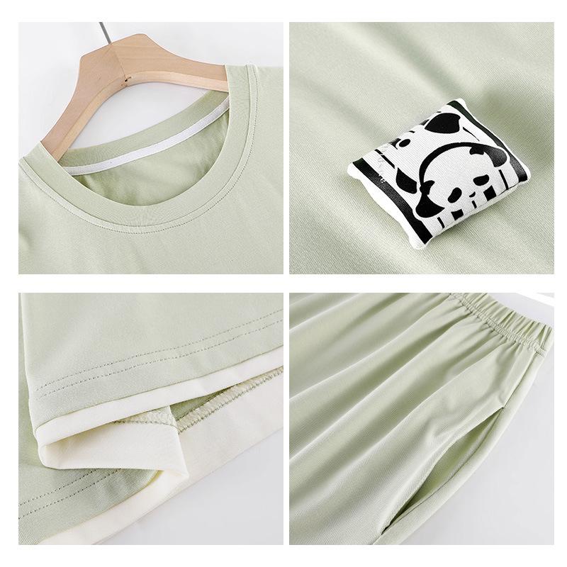 Women's Summer Plus Size Short-Sleeved Pajama Set: Modal Cotton, Three-Quarter Pants, Lightweight, Suitable for Home or Outdoor Wear