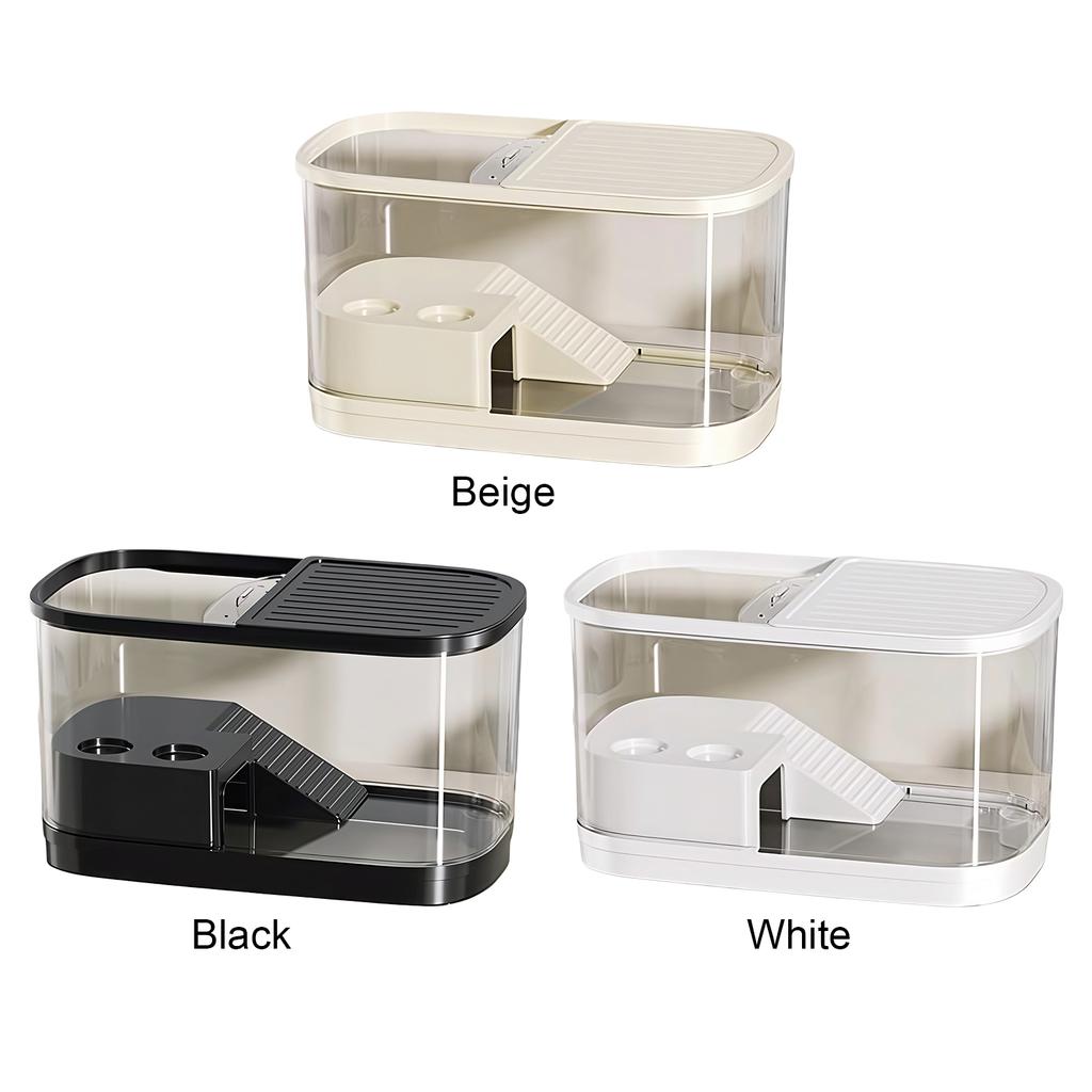 Turtle Breeding Box with Basking Platform Desktop Aquarium Small Transparent Tank for Turtles Crabs Fishes Amphibians Reptiles
