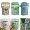 Retro Rural Wall Mounted Mailbox Farmhouse Metal Post Letter Box Garden