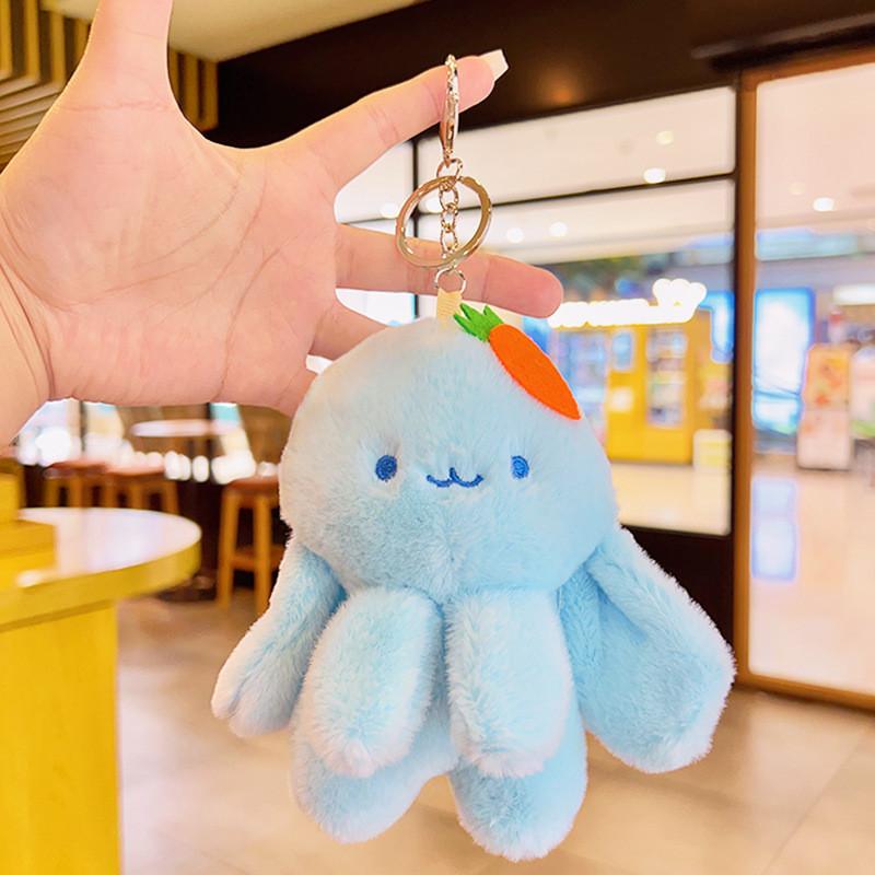 

Keychain Rabbit Carrot Plush Toy Stuffed Doll Pendant Decoration Gift Kids синий
