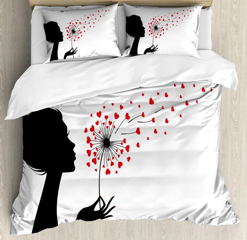Art Soft with Soft Fabric Duvet Cover Dpluselion Flower Arangement Petals Doves Flying Silhouetes Fantasy Bloms Decorative Beding Turquoise Brown