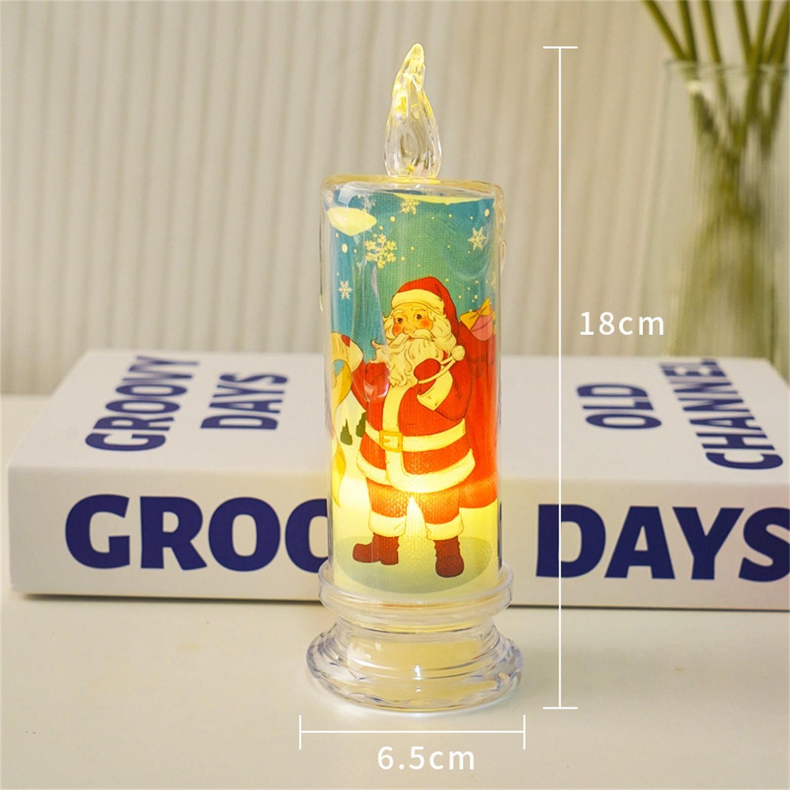 

Рождественская свеча светодиодная электронная свеча атмосферное украшение со встроенным печатным свечным светильником праздничное украшение One Size