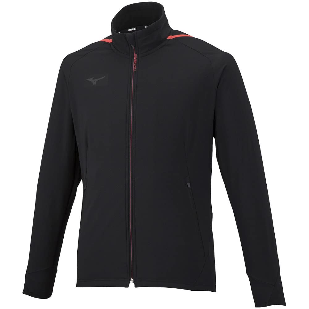 Mizuno Tech Shield Training Size M Jacket, Windproof, Water-Repellent, Stretch, Men's, Black, (32MC2552)