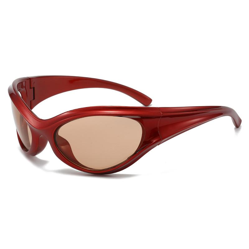 Fahrradmode Retro Moderne Sport-Sonnenbrille mit großem Rahmen Katzenbrille