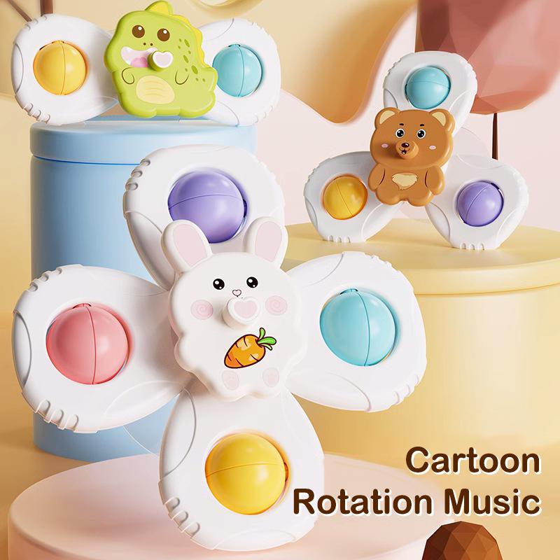Baby Suction Cup Rotating Toy For Soothing Babies Capable Of Gnawing On Tops Cartoon Children'S Soothing Tool