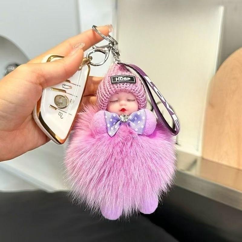 Fashion Beauty For Lady Lovely Girl Bag Pendant Plush Doll Car Key Chain Pendant