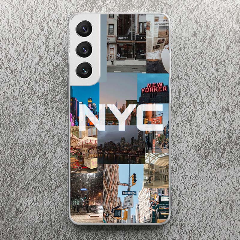 NYC New York City Print Soft Case for Samsung Galaxy S25 S24 S23 S22 Ultra S21 Plus S20 FE Phone Shell S10 + Pattern Cover Soft
