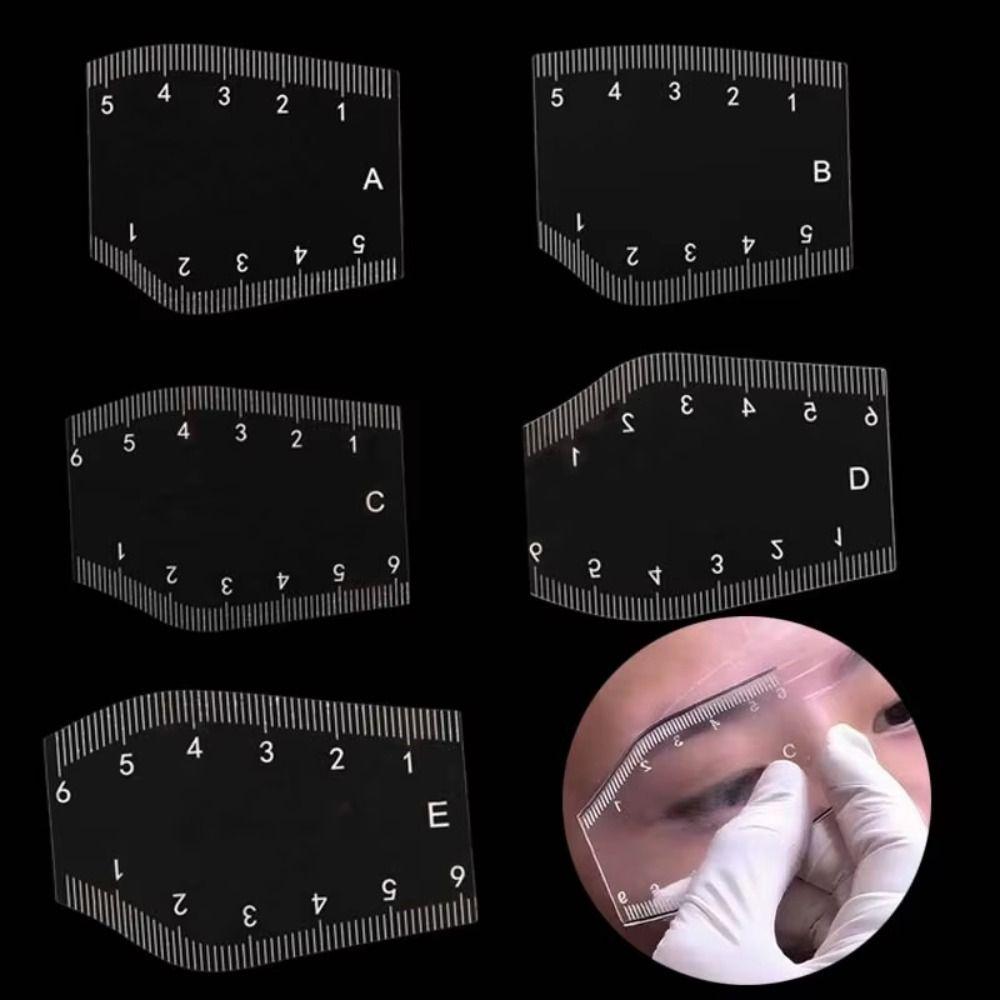 5Pcs Transparent Eyebrow Mapping Ruler Flexible Rulers Instant Brow Shaper  Beginners