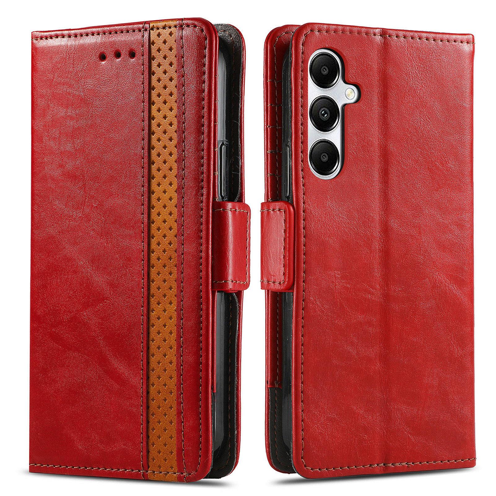 

For Samsung Galaxy A55 5G Phone Cases CASENEO PU Leather Cover Stand with RFID Blocking Wallet Red