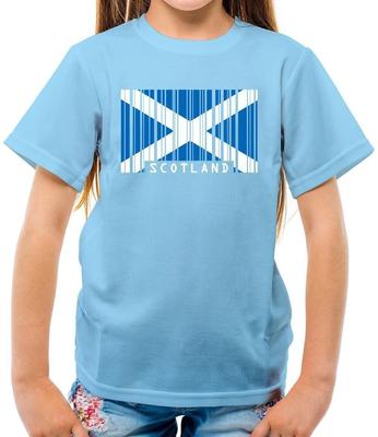 Scotland Barcode Flag - Kids T-Shirt - Scottish Edinburgh Flags City Love