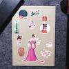 Original Antique Girl Cartoon Creative Chinese Style Jigsaw Puzzle Set Sticker