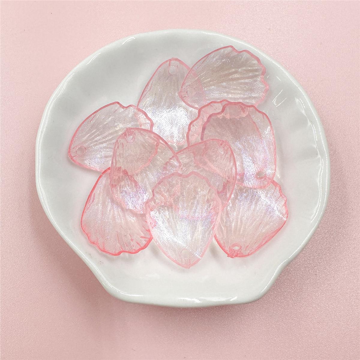 

10 шт. 19*23 мм акриловые прозрачные бусины-лепестки цветов для изготовления ювелирных изделий, материалы из бисера розовый