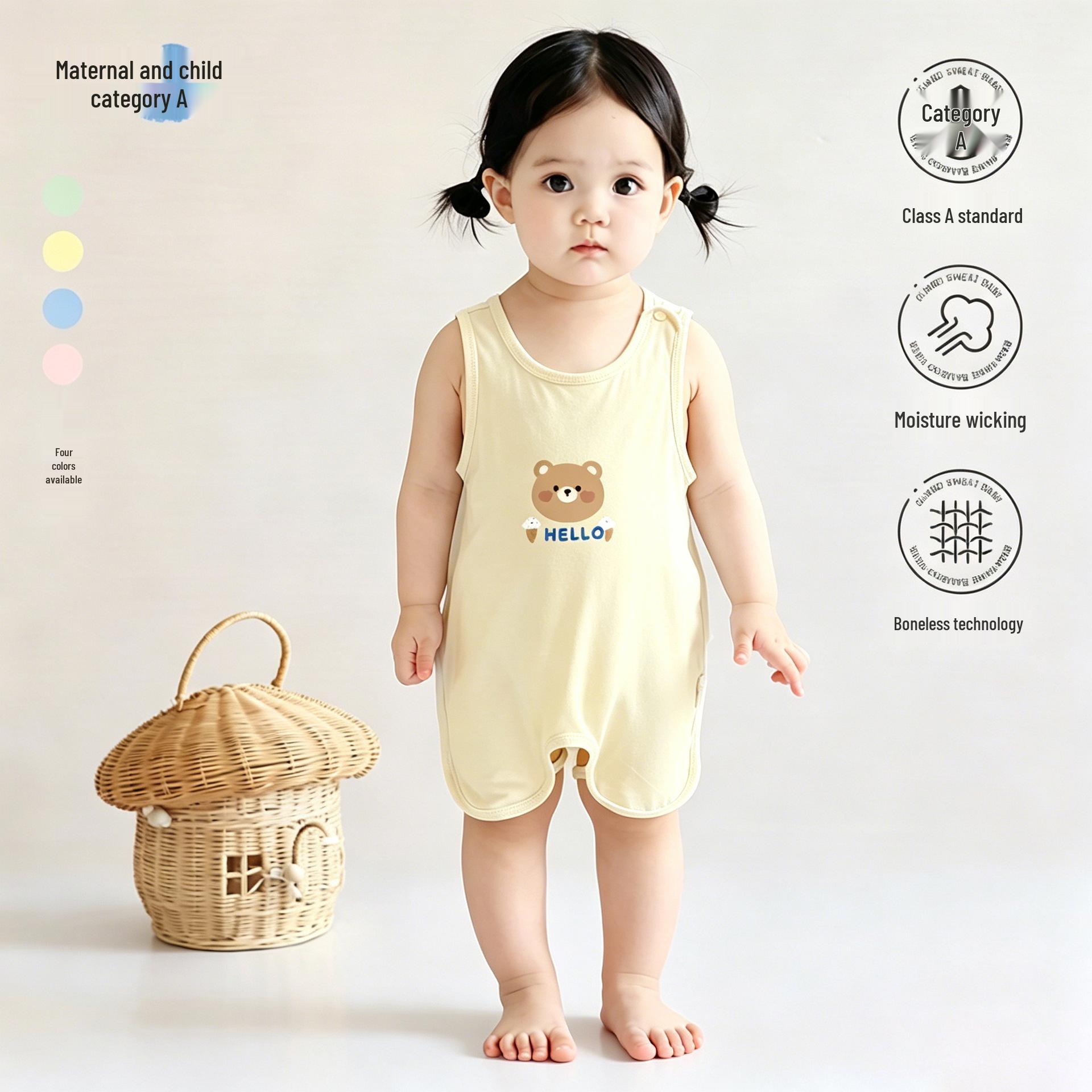 Modal Half-Back Breathable Summer Infant and Toddler Anti-Chill Belly Band, Newborn Class A 100cm (For 18-28 months)