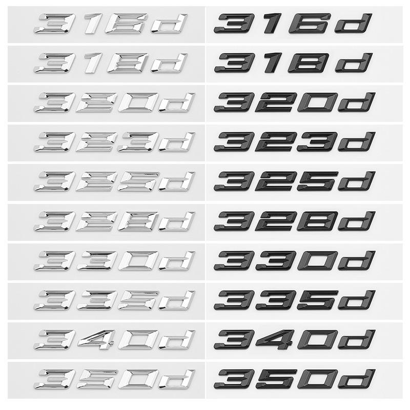 ABS Car Rear Trunk Letters Badge Emblem Sticker For BMW 3 series 316d 318d 320d 323d 325d 328d 330d 335d 340d 350d F30 F31