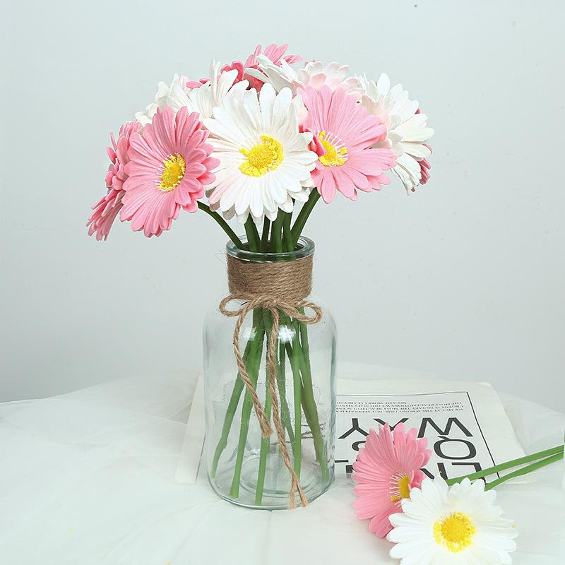 Pu Single Gerbera Home Decoration Simulation Chrysanthemum Ornament Flower Row Table Flower Ornament Decorative Flower