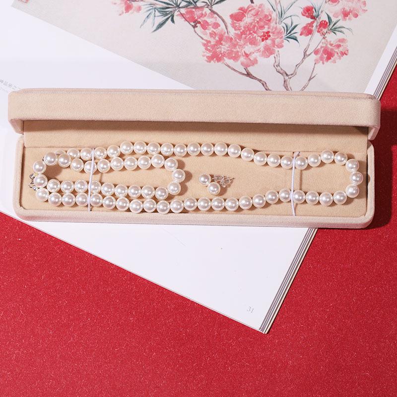 Set di Collana di Perle di Conchiglia Naturale di Mare Profondo da Donna: Gioielli Collana Clavicola in Tre Pezzi per la Festa della Mamma
