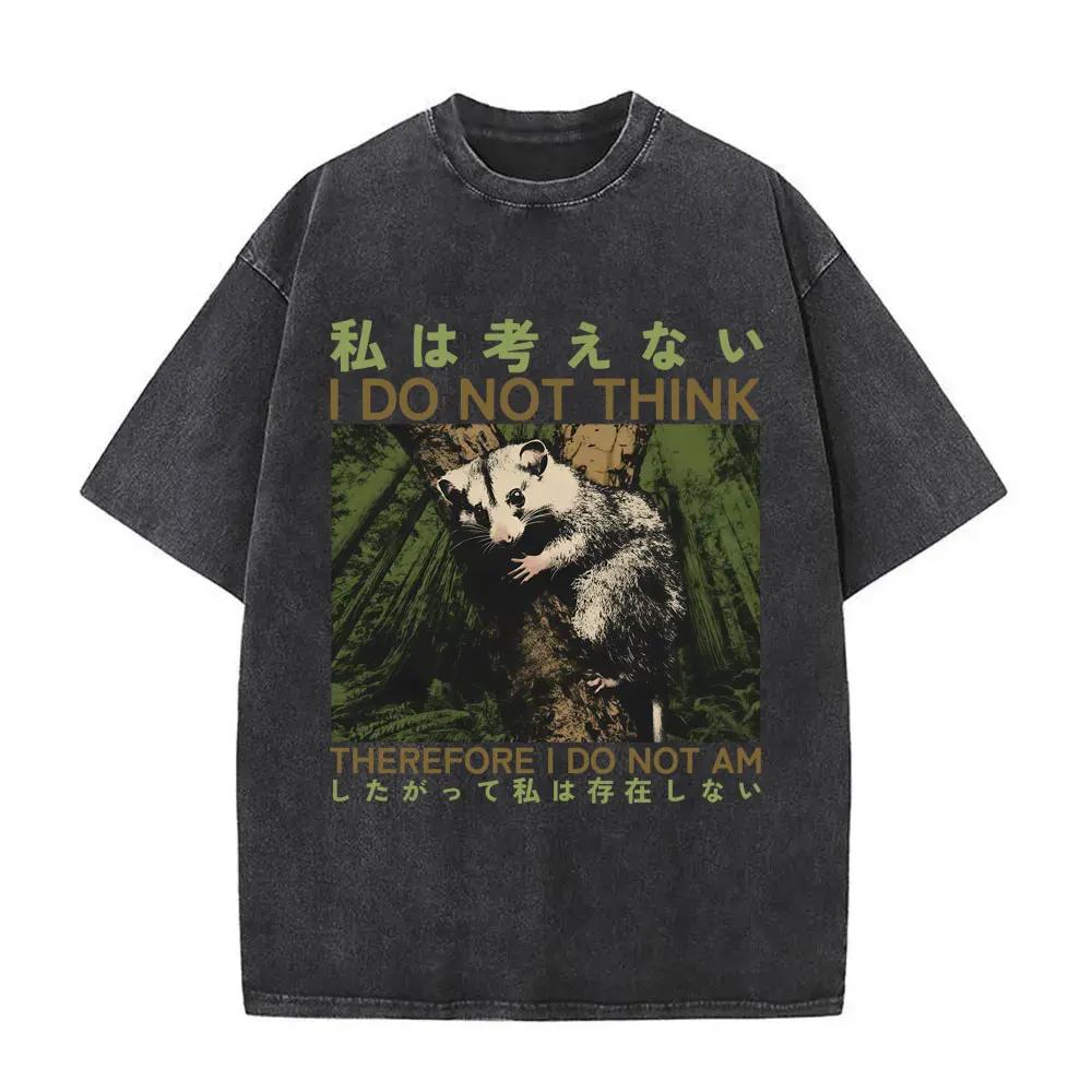 Talloze Gruwelen Wachten Maar Ik Blijf Trouw Aan De Kaas T-shirt Grappig Japanse Stijl Muis Rat Retro Gewassen T-shirt Unisex