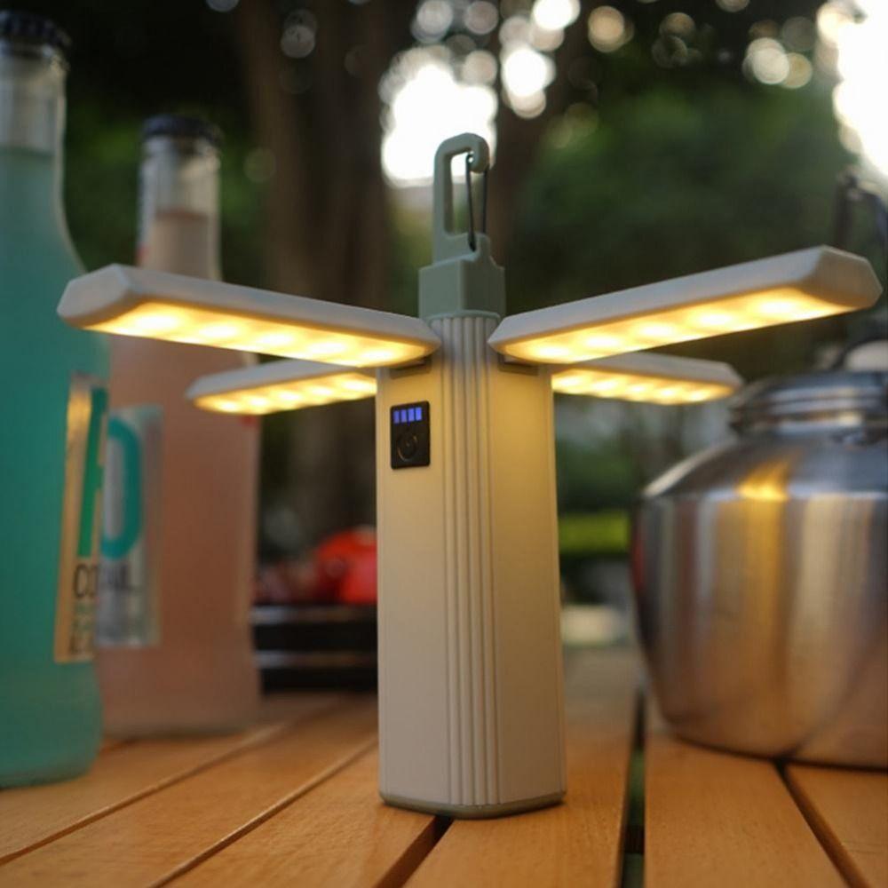 USB Rechargeable Camping Light Warm White Light Power Indicator Emergency Lamp Collapsible Design Foldable Lantern