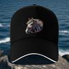 Cappellino da Baseball Unisex con Stampa Testa di Cavallo in Poliestere Regolabile Snapback Stile Equestre Casual Regalo