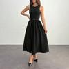 New European and American Style Women's Vest Dress Versatile Simple Casual Waist Belt Skirt Women's Clothing