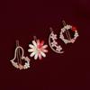 NAISHAM™ 4 Pcs Korean Floral Hair Clips Set, Elegant Rhinestone & Pearl Hairpins, Colorful Flower Designs, Perfect Hair Accessories for Women & Gir