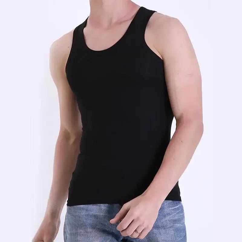 Cotton Vest for Men Youth Fitted Sports Fitness Casual Sleeveless Top Four Seasons Cool and Comfortable