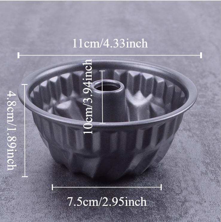 

4/7-дюймовая рифленая форма для торта, антипригарная рифленая трубчатая форма для французской выпечки Kugelhopf, многоразовые формы из углеродистой стали, маленькие круглые формы для выпечки