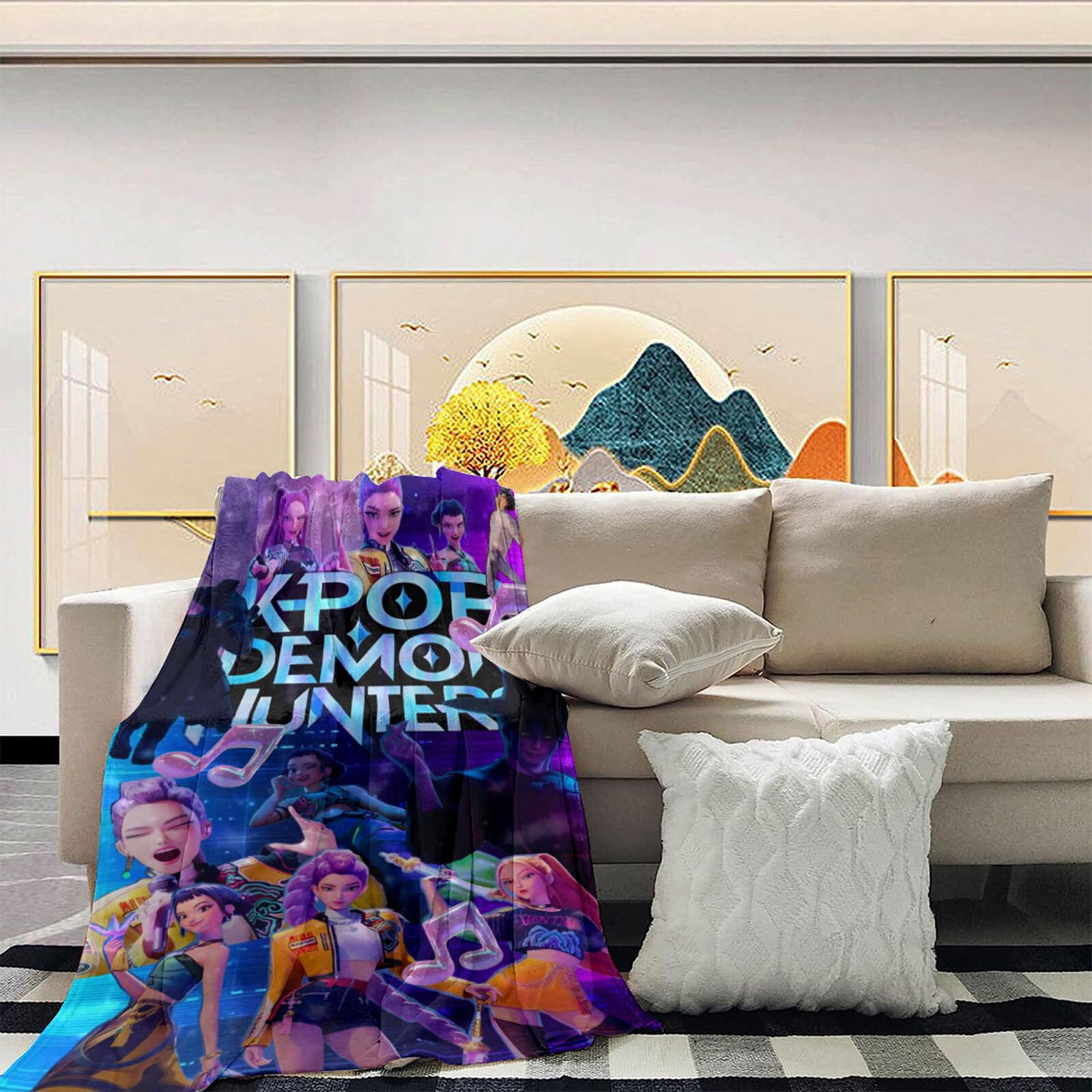 Soft Flannel Blanket Kpop Dance Group Throw Blanket Lightweight Cozy Nap Blanket Suitable for Home Use 130x150cm One Size