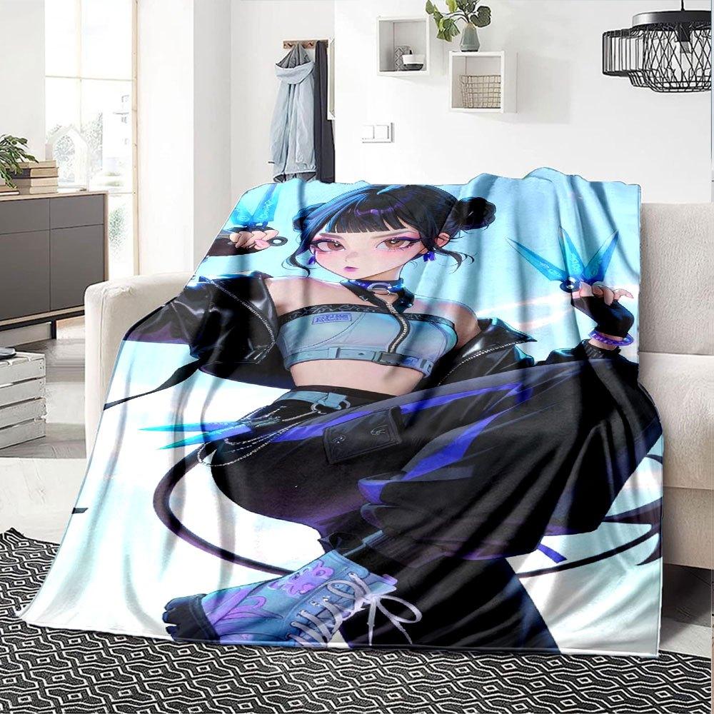 1pc Hunter X Kopo group Themed Flannel Blanket Suitable for Bed, Home Decor, Graduation Gifts, Easter, Back to School, Christmas, All Season Use