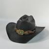 Cappello da cowboy in paglia rigida da uomo cappello da pascolo a tesa larga da donna cowboy tinta unita cappello da sole estivo confezione in scatola sombrero vaquero hombre
