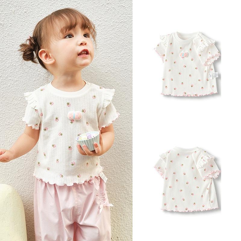 2025 Trendy Baby & Toddler Girl Short-Sleeve T-Shirt - Sweet, Fashionable Spring/Summer Wear