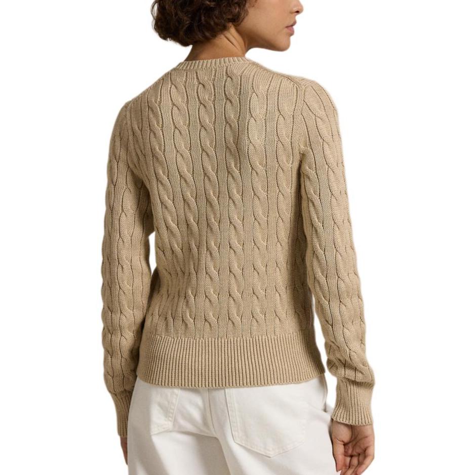 Polo Ralph Lauren Solid Color Long Sleeve Crew Neck Knit Sweater Women sweater Khaki WMPOSWENDW20358-999