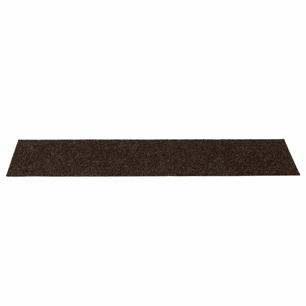 Self Adhesive Stair Treads 15 pcs 76 x 20 cm Brown Rectangular