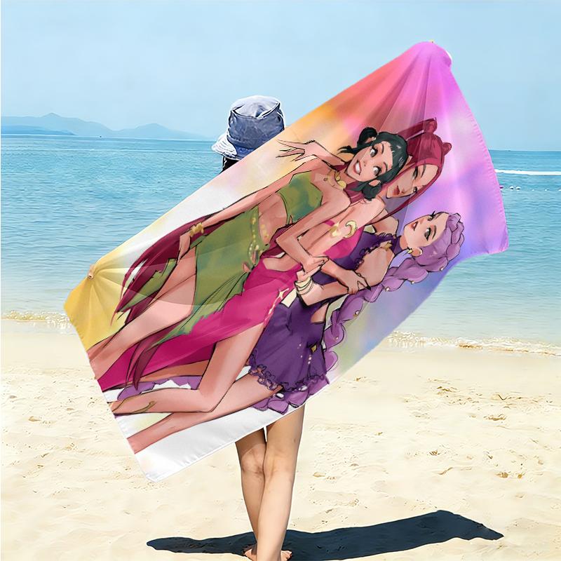 1Pc Purple Hair Hunter Beach Towel Microfiber Beach Towel Thin Absorbent For Beach Swimming Yoga Bath Sports 0917206