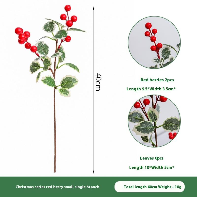 Christmas Simulation Red Fruit Branch Holly Fruit, Rich Fruit Daoxiang Red Fruit Auspicious Fruit Living Room Hotel Decoration