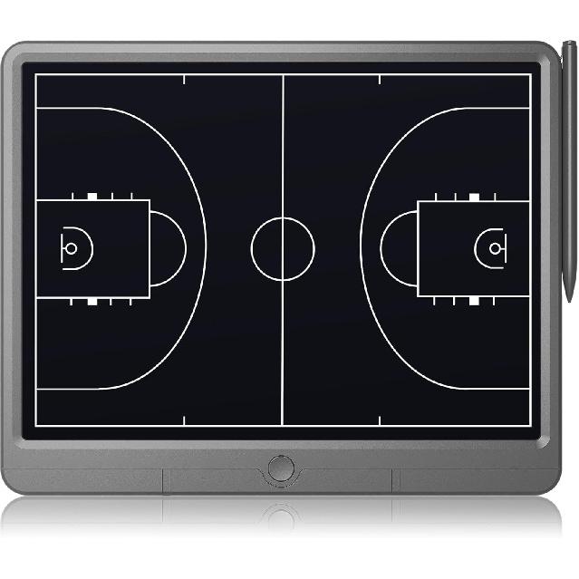 GIGART Electronic Basketball Coaching Board, 15-inch LCD Basketball Coaching Equipment Strategy Tactic Marker Board with Flexible LCD Screen and