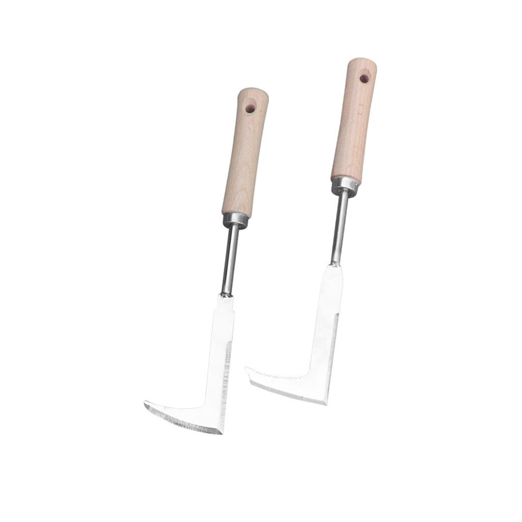 Garden Crack Weeder Crevice Weeding Tool Handle Stainless Steel Manual Lawn Mower L Shape Weeding Sickle For Farm Lawn Patio
