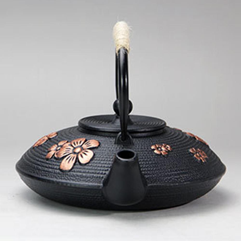 Japanese Style Cast Iron Teapot, Boiling Water Pot for Brewing Tea, Pig Iron Kettle with Tea Strainer, Charcoal Fire Tea Kettle