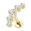 2Pcs Titanium 5 Cz Cluster Climber Stud Earrings 16G Daith Helix Tragus Cartilage Lobe Piercings Flatback Labret Stud Jewelry