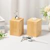 2Pcs Bamboo Soap Dispenser Refillable Pump Bottles Lotion Shampoo Liquid Hand Sanitizer Dispenser for Bathroom Kitchen