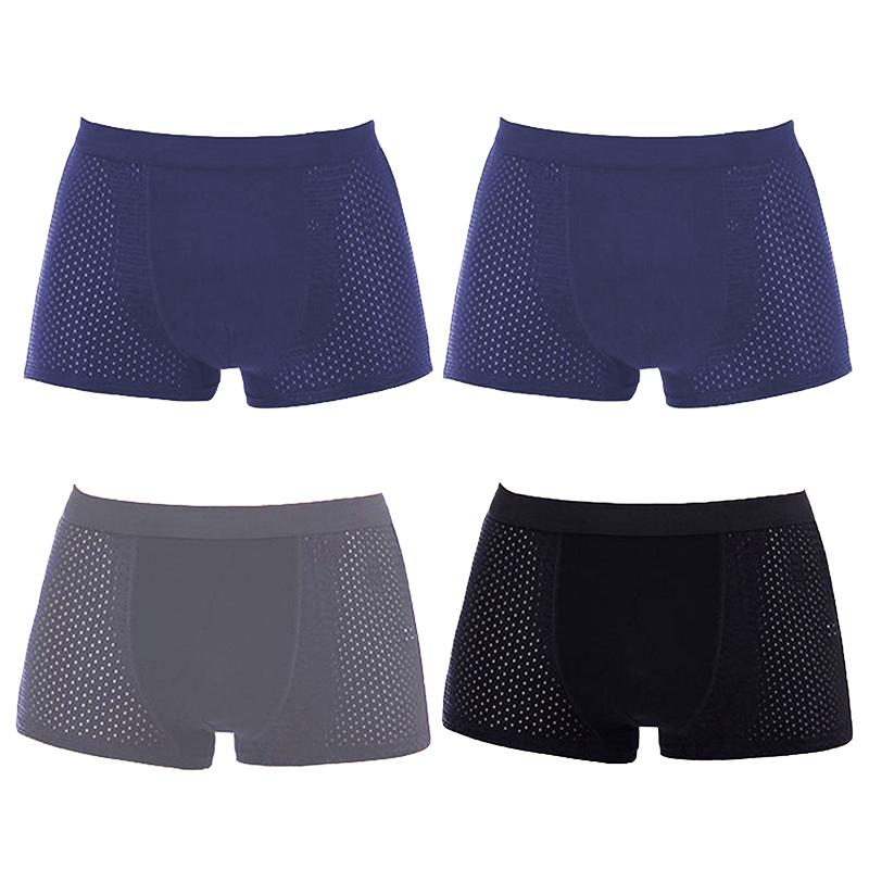 

4 шт. мужские трусы шорты нижнее белье нижнее белье боксерские шорты дышащие Hombre Hole большой размер сексуальные трусики 4XL