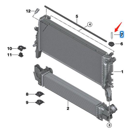 BMW X1 F48/Řada 2 F45 Gumový uložení chladiče s kolíkem, 17118605551