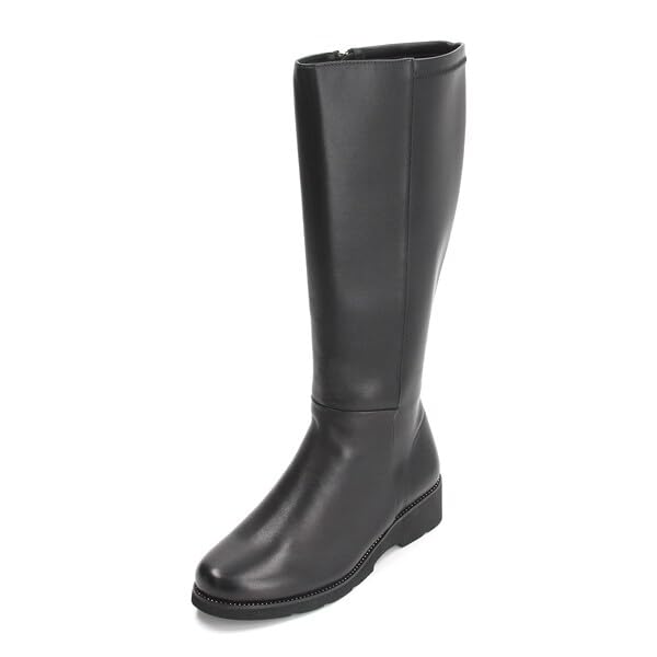 Long Boots Comfort Back Stretch Long Boots 3022 3022 Black [Composition Nine]