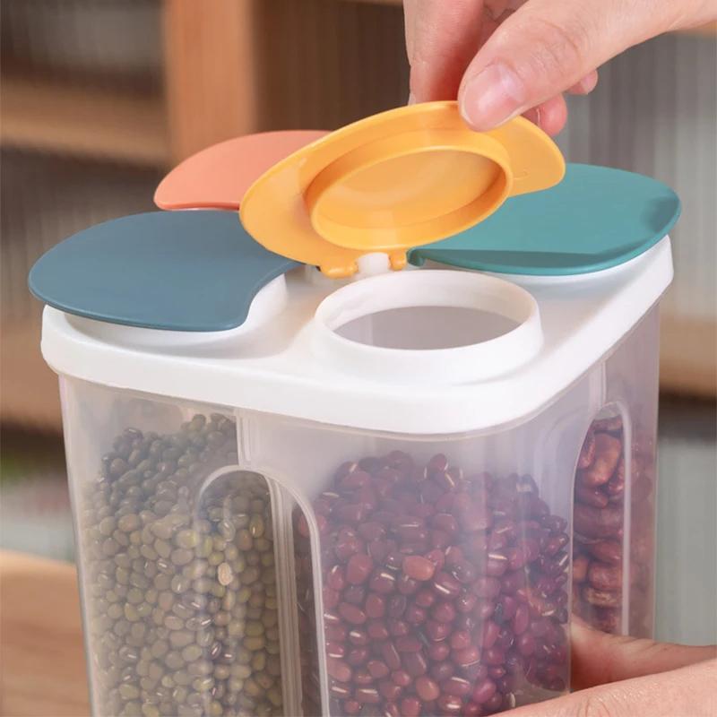 Cereals Storage Box Sealed Jar with Lid Grain Noodle Tea Food Keep Fresh Container Kitchen Storage Supplies