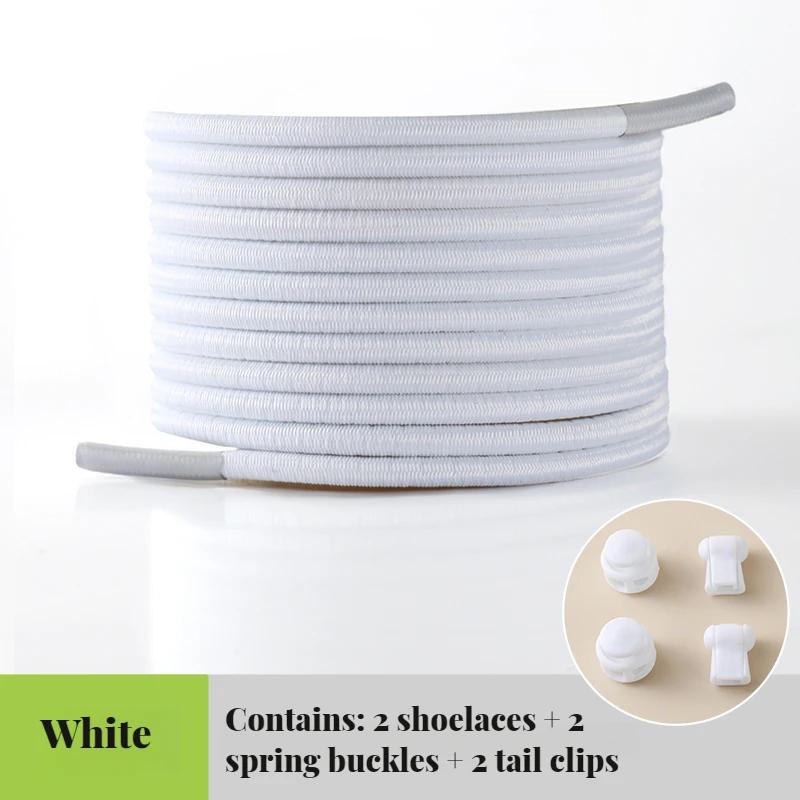 Elastic round Tennis Shoelaces without Ties Quality Lock Sneaker Laces Adult & Kids Rubber Bands for Shoes - 1 Pair